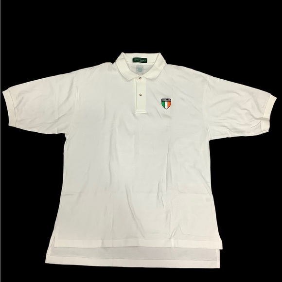 Men's Outer Banks XL Polo Shirt Ireland Flag Crest White Irish St. Patricks Day - Picture 2 of 6